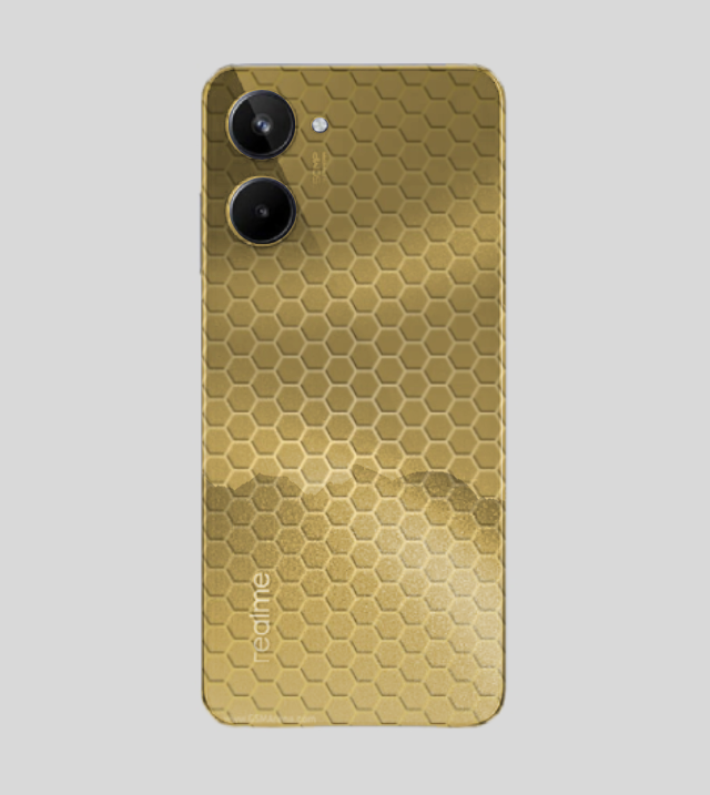 Realme 10i | Golden Desire | Honeycomb Texture